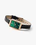 Women's Eco-Friendly Alloy Analog Wrist Watch Green Malachite Dial Stylish for Elegant Ladies & Loved Ones Includes Batteries