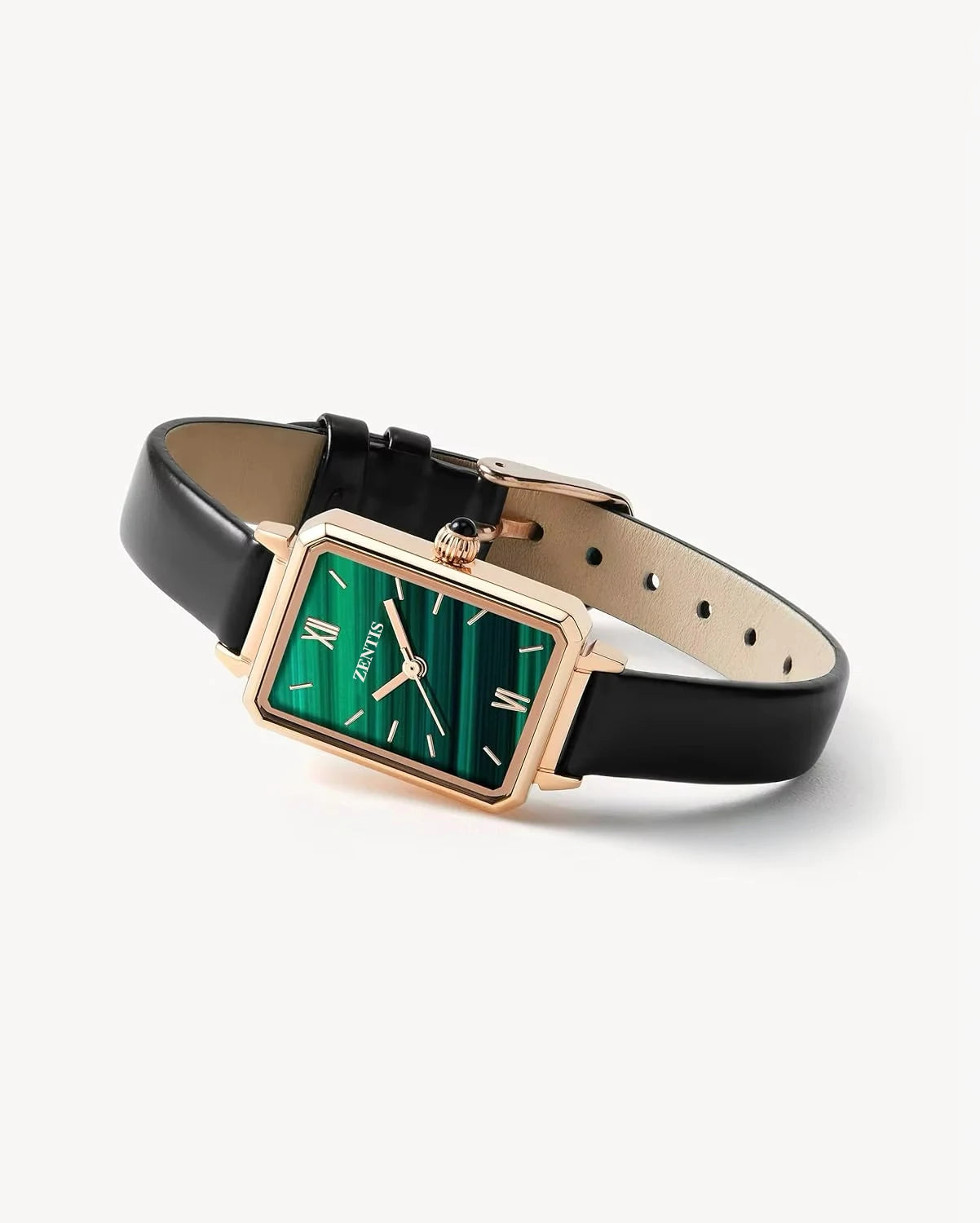 Women's Eco-Friendly Alloy Analog Wrist Watch Green Malachite Dial Stylish for Elegant Ladies & Loved Ones Includes Batteries