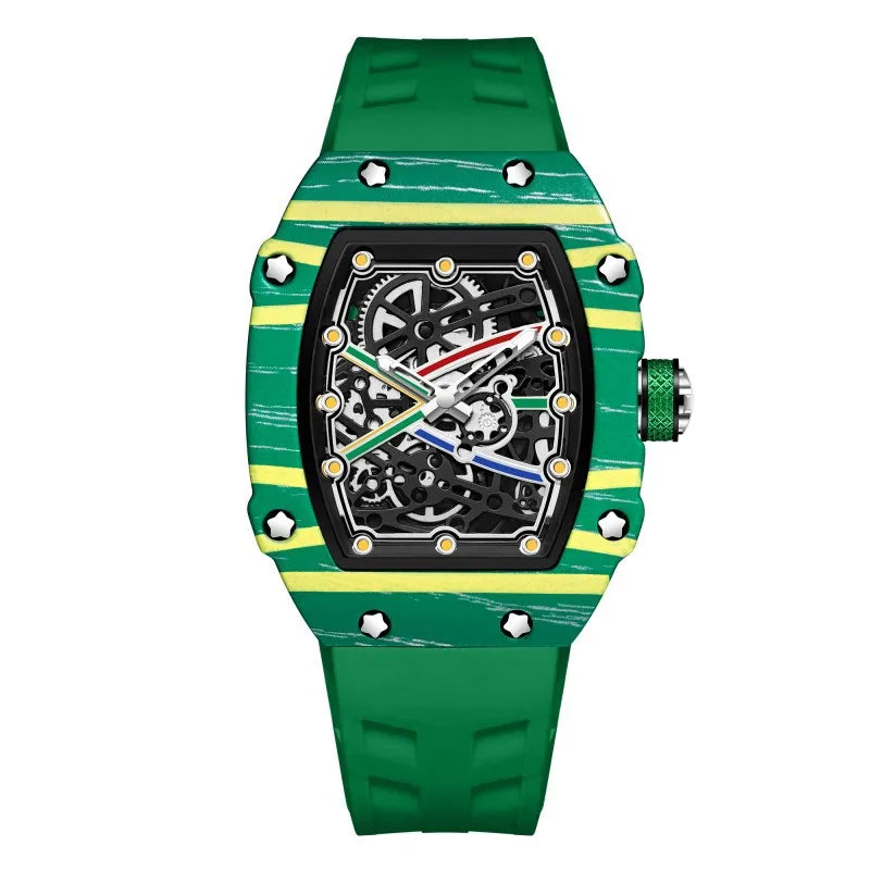 Best-selling Luxury Ultra-thin Barrel-shaped Men's Quartz Wristwatch Pointer Silicone Band 30M Water Resistant Wholesale