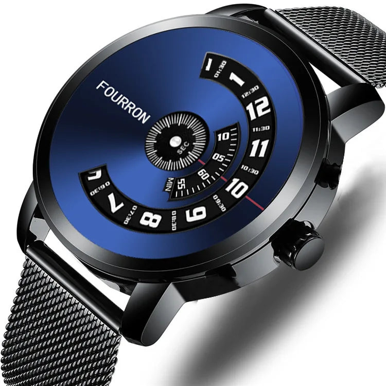 Fully Automatic Digital Quartz Men's Watch Non-Mechanical Korean-style Waterproof 10m Trendy Stainless Steel Band Alloy 10mm