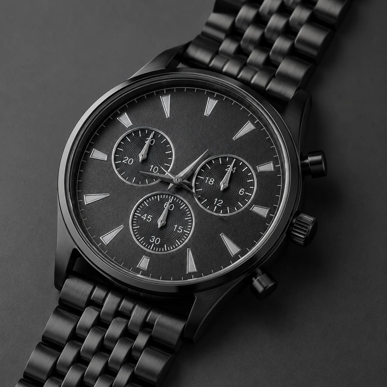 OEM Custom Logo Extra Large Round Quartz Watch Alloy Case Glass Dial Stainless Steel Strap 45mm Wholesale Men's Watch