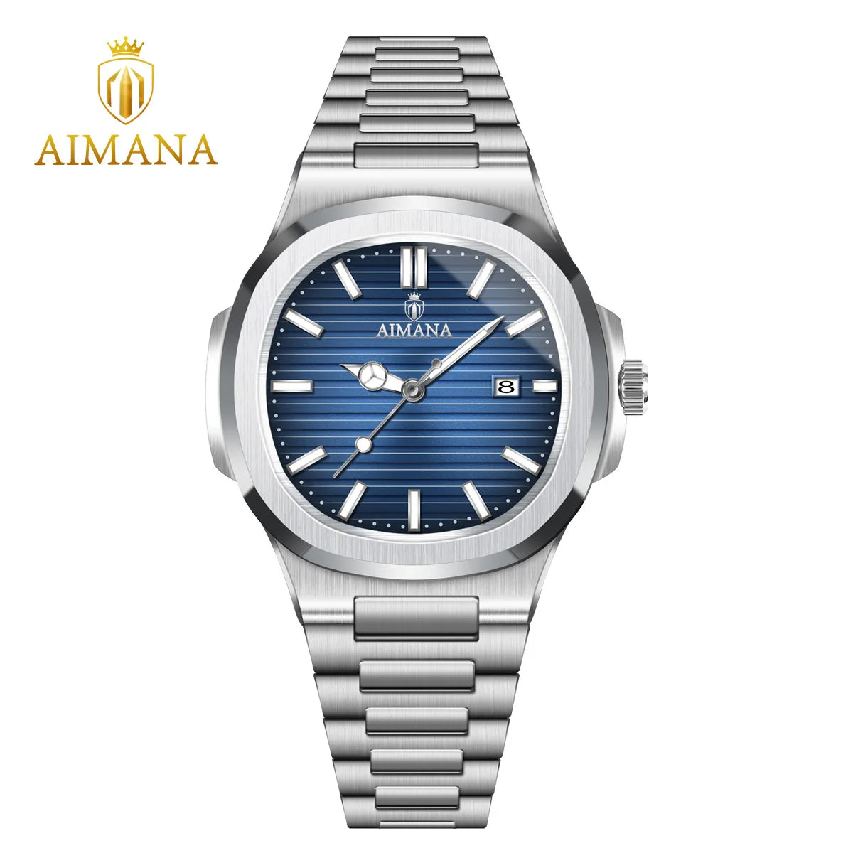 New Waterproof Ultra-Thin Alloy 41mm 9mm Stainless Steel Band Men's Quartz Watch Calendar 30M Water Resistant Pointer Live