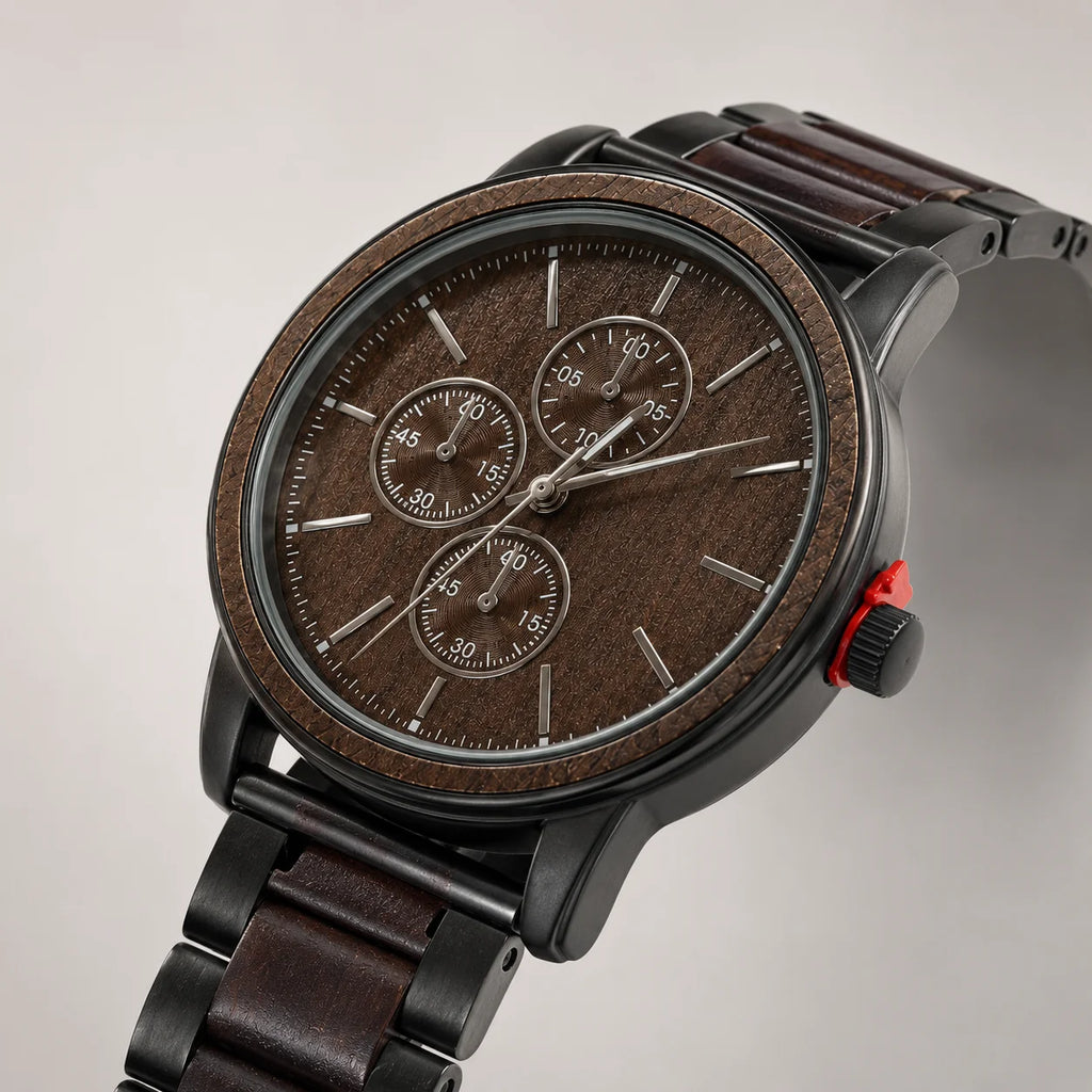 OEM Custom Logo Large Round Quartz Analog Glass Dial Alloy Case Stainless Steel Strap 43mm Splash Resistant Men Watch