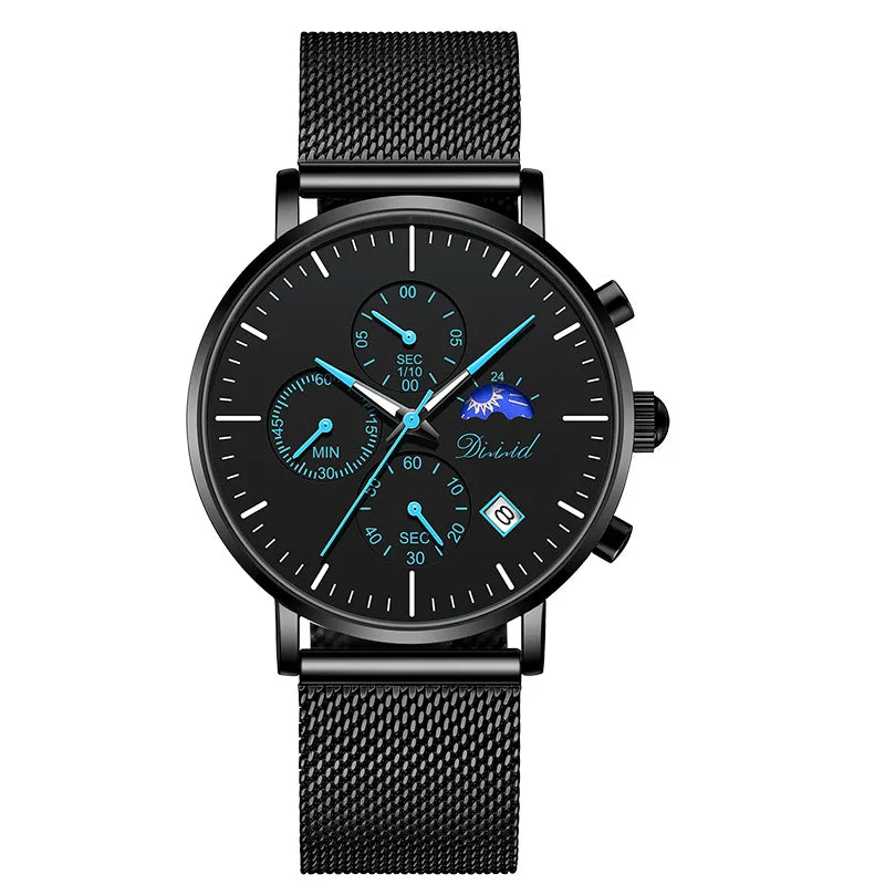 Best-Selling Fashion Luxury Multi-Function Stainless Steel Japanese Citizen Movement Sports Chronograph Watch Men's Pointer Dial
