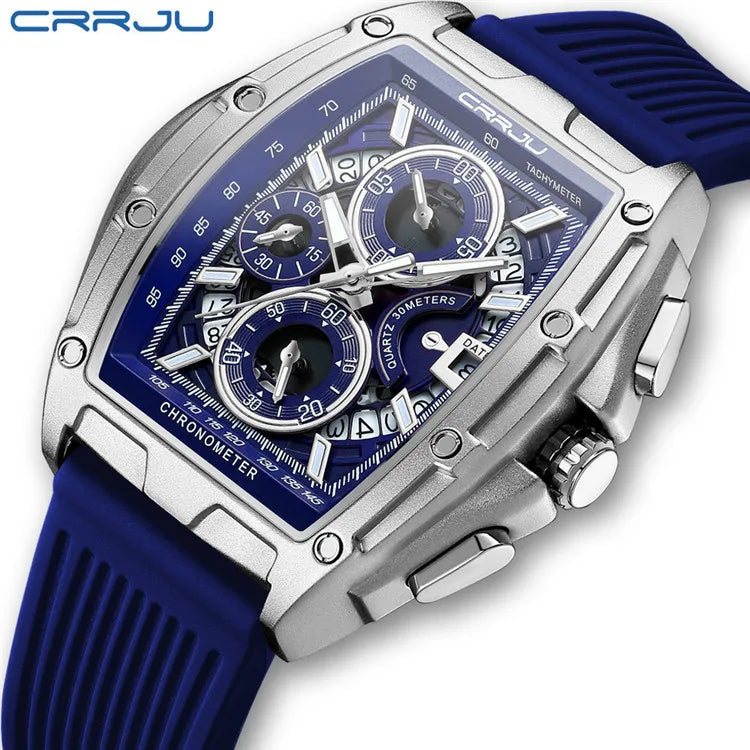Men's Casual Analog Pearl Quartz Alloy Case Silicone Band Waterproof Watch-Fashionable Minimalist Business Style Personalized