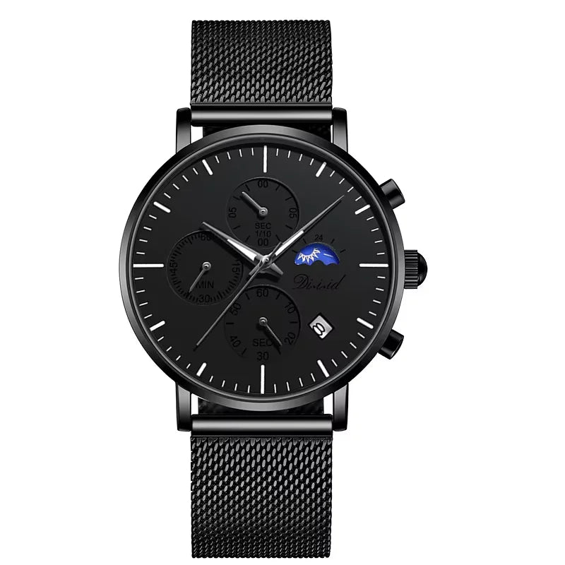 Best-Selling Fashion Luxury Multi-Function Stainless Steel Japanese Citizen Movement Sports Chronograph Watch Men's Pointer Dial