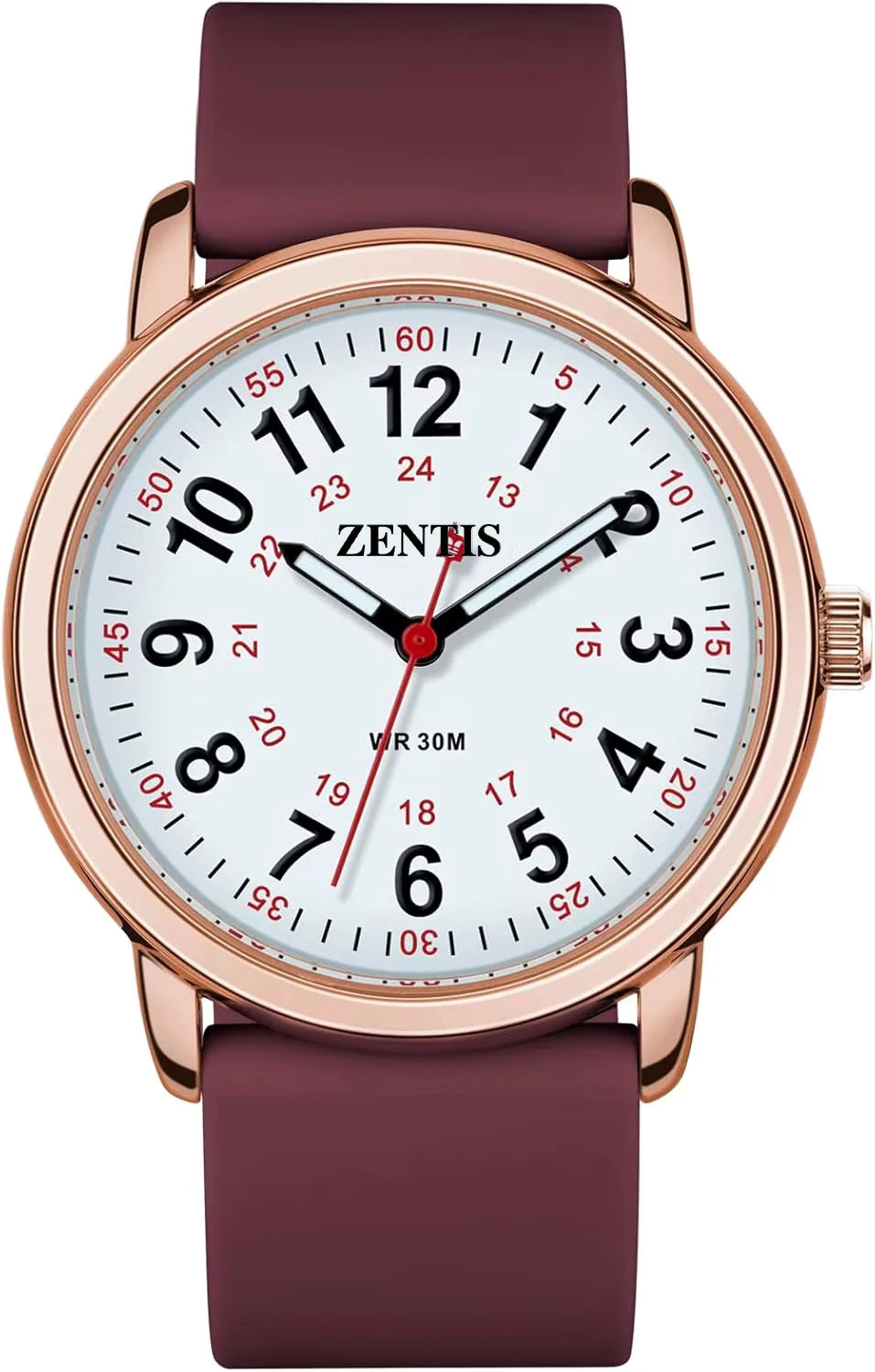 Women's Lightweight Analog Quartz Watch Acrylic Case & Band 30M Waterproof Luminous Easy-Read Dial