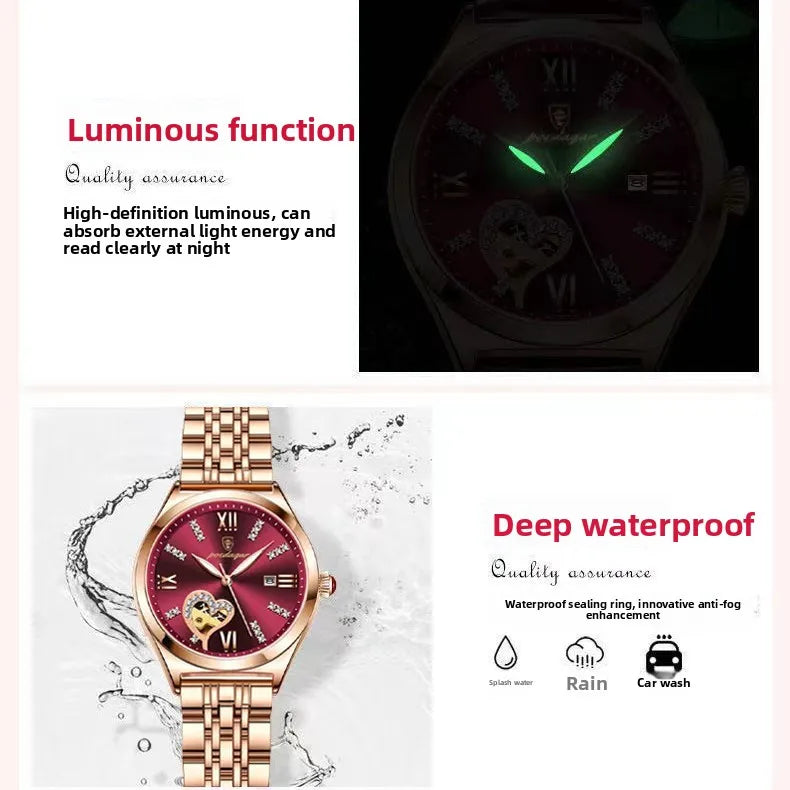 New Waterproof Luminous 31mm Pointer Leisure Ladies Watch Alloy Stainless Steel Band Quartz Movement 30M Water Resistant Korean