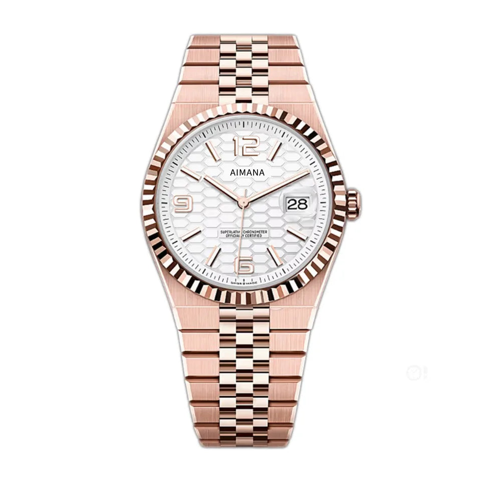 Landmark Series Log Luxury Men's Business Large 41mm Stainless Steel Waterproof Quartz Watch Pointer Dial 30M Water Resistance