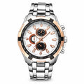 Fashionable Large-Dial Casual Business Watch Mens Quartz 30M Water Resistant Alloy 45mm 10mm Pointer Plain Glass Mirror Surface