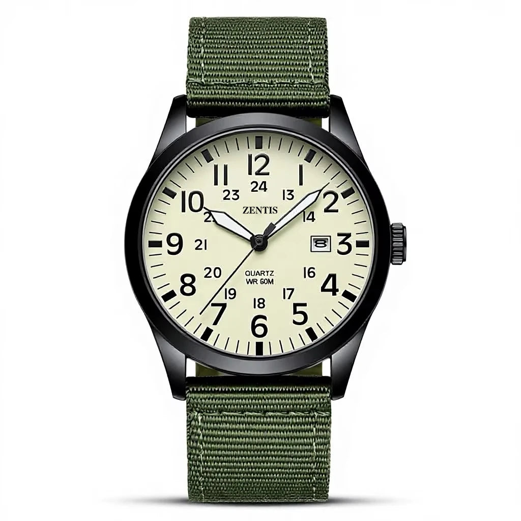 Mens Unisex Military Sport Alloy Case Nylon Strap Luminous Fashion Analog Quartz Watch