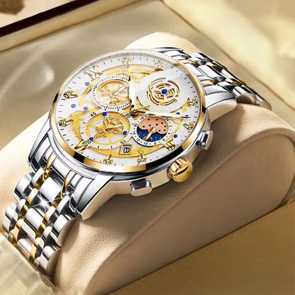 Cross-border Mens Watch New Waterproof Quartz Timepiece Hollowed-out Design Cutting-edge Waterproof Concept 42mm