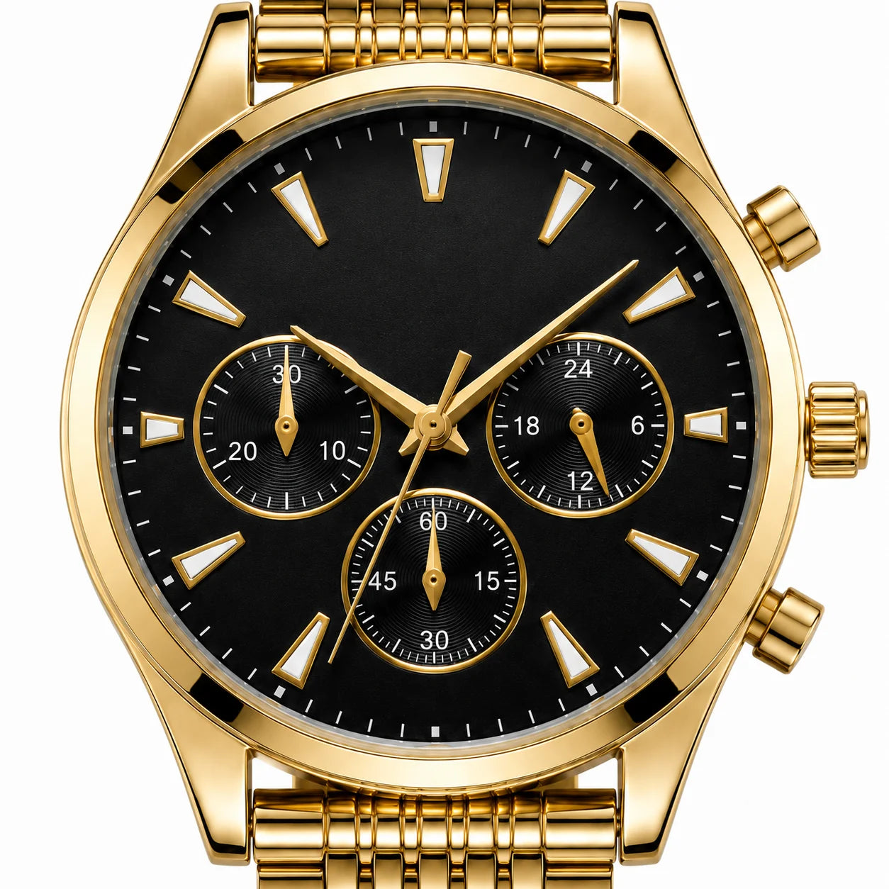 OEM Custom Logo Extra Large Round Quartz Watch Alloy Case Glass Dial Metal Strap 45mm Wholesale Luxury Style Watch