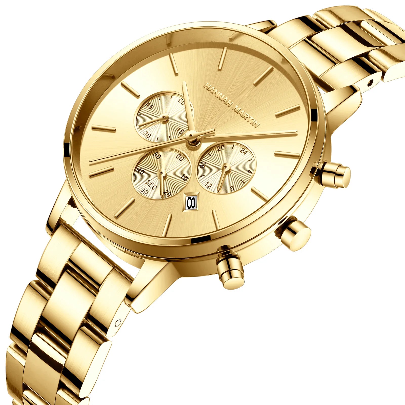Women's Business Watch Alloy Stainless Steel Strap Pointer 30M Water Resistant Quartz Movement Calendar Elegant Design 38mm