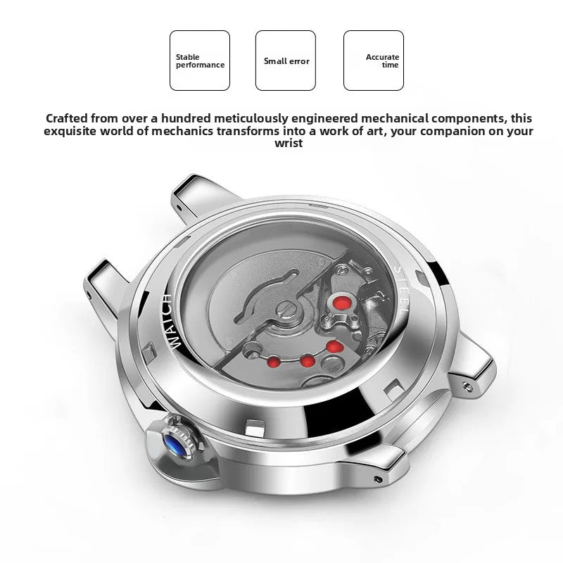 Classic Balloon-Shape Quartz Watch for Men; Alloy Case PU Band; 40mm Dial; Pointer 30M Water-Resistant; Week Business Style