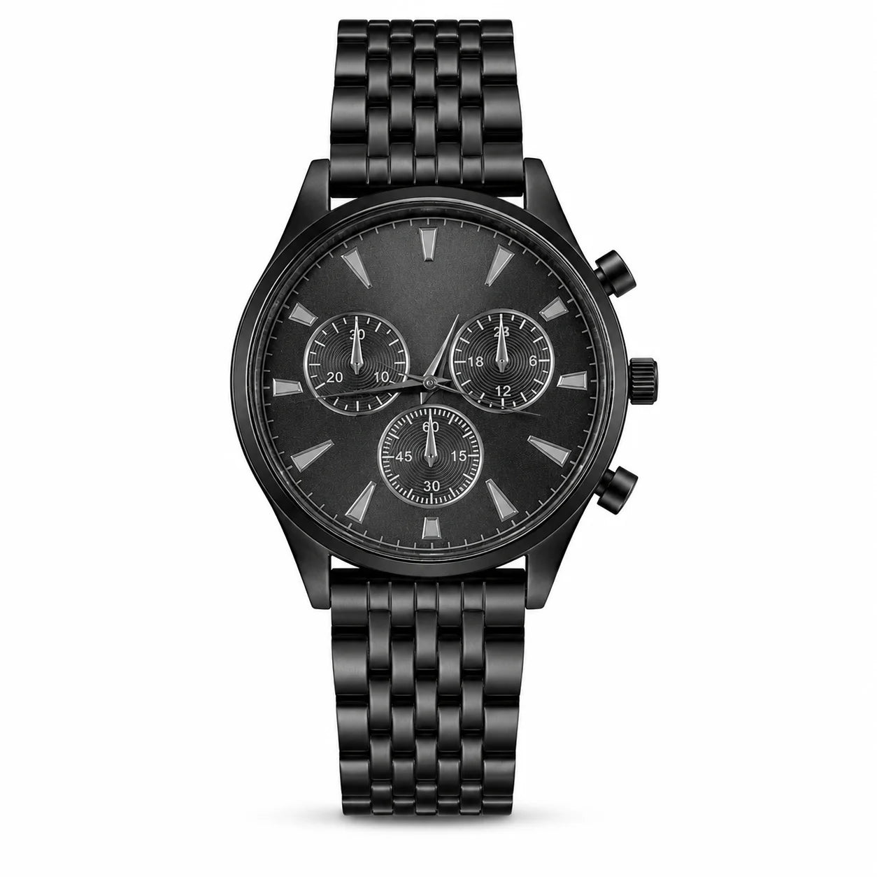 OEM Custom Logo Extra Large Round Quartz Watch Alloy Case Glass Dial Stainless Steel Strap 45mm Wholesale Men's Watch
