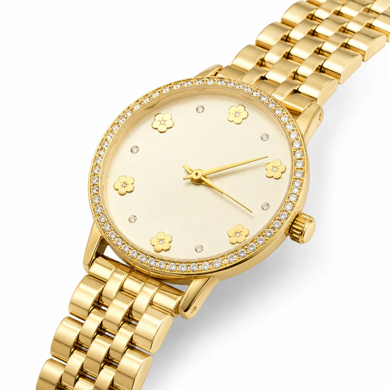 OEM Women's Alloy Strap Quartz Watch Custom Logo Luxury Fashion Watch Glass Dial Splash Resistant Stainless Steel Buckle