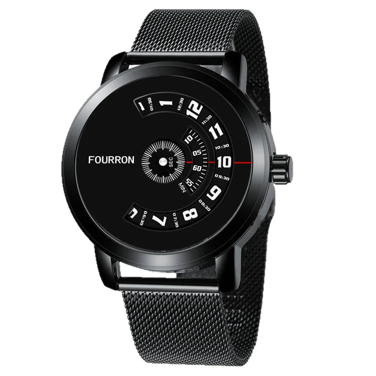 Fully Automatic Digital Quartz Men's Watch Non-Mechanical Korean-style Waterproof 10m Trendy Stainless Steel Band Alloy 10mm