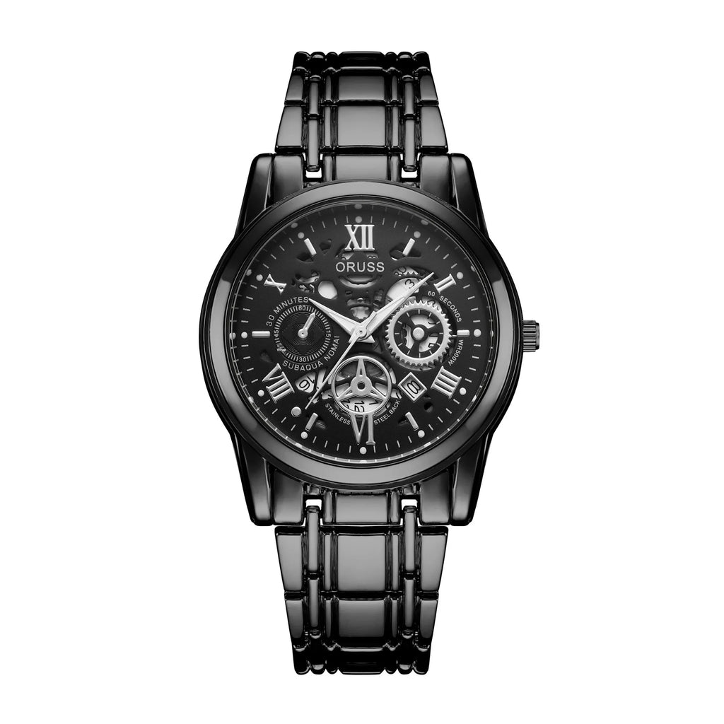 Official Movement Brand Men's Quartz Watch 40mm Alloy Luxury Waterproof Luminous Pointer Dial with Calendar and Stylish Design