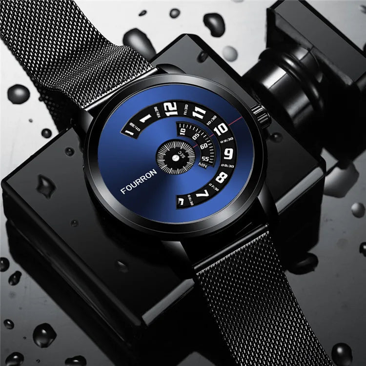 Fully Automatic Digital Quartz Men's Watch Non-Mechanical Korean-style Waterproof 10m Trendy Stainless Steel Band Alloy 10mm