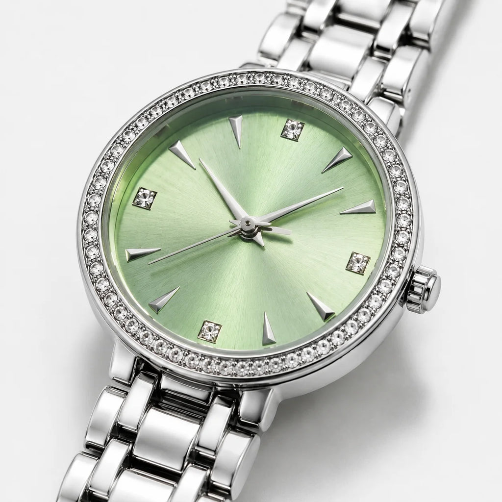 OEM Custom Logo Ladies Quartz Watch Alloy Case Glass Dial Splash Resistant Stainless Steel Buckle Metal Strap Wholesale Daily