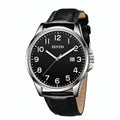 Watch for Men Fashion Minimalist Acrylic Case Lightweight Waterproof Quartz Analog Date Leather Strap Wrist Watch