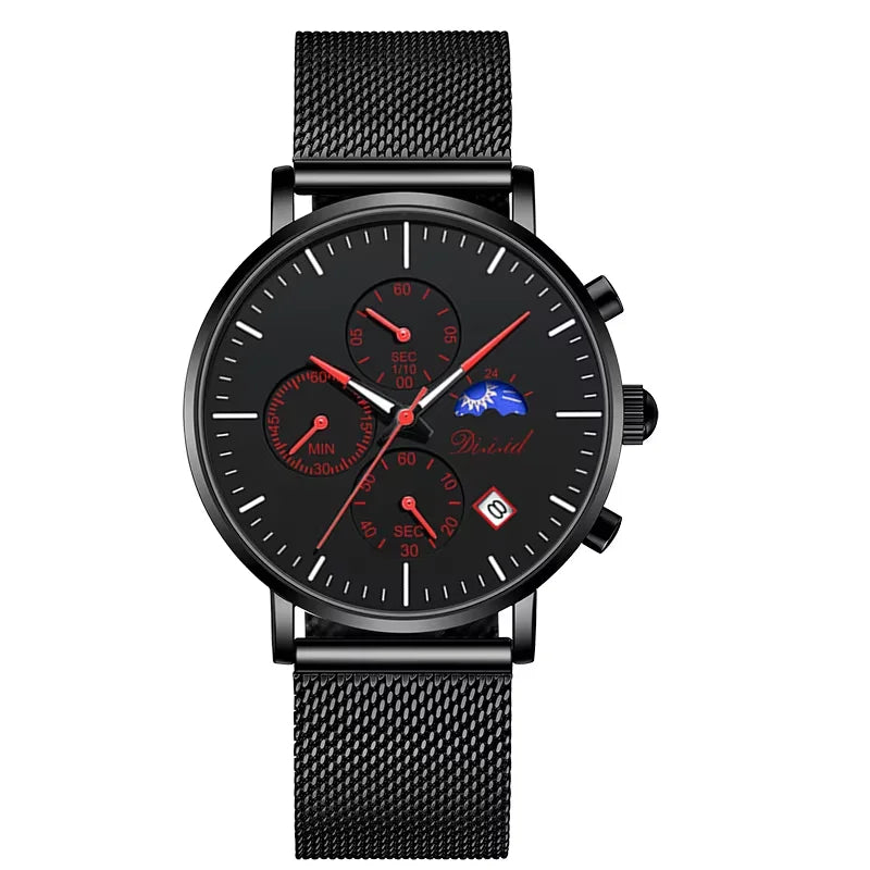Best-Selling Fashion Luxury Multi-Function Stainless Steel Japanese Citizen Movement Sports Chronograph Watch Men's Pointer Dial