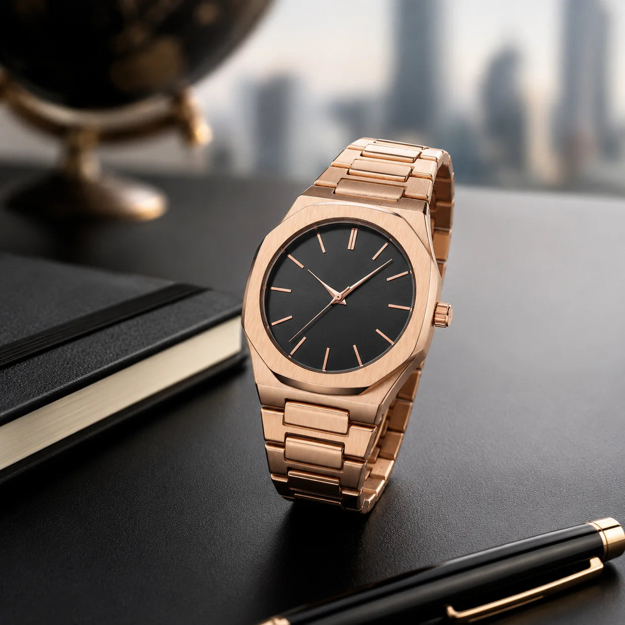 Quartz Watch Men Women Featuring Stick Markers Sunray-patterned Dial 30-meter Water Resistance Minimalist