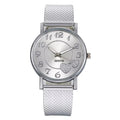 Women's Fashion Creative Gift Set Alloy Quartz Movement Acrylic 10mm Pointer Watch Bracelet Necklace Ring Earrings (5 Pcs/set)