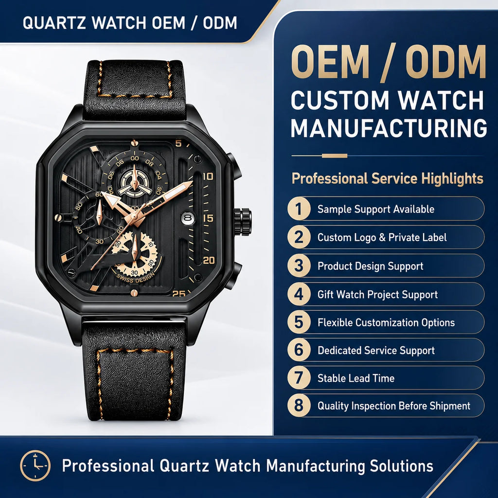 Square Alloy Business Watch Custom Logo Men's High-End Luminous Waterproof Quartz Pointer Stainless Steel Band Cross-Border Dial