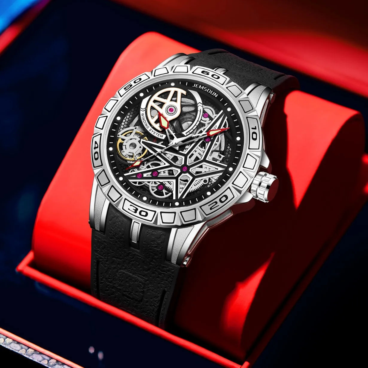 Roger Series Men's Watch Large Dial Personalized Luminous Silicone Band Alloy Case 30M Water Resistant Cross-border Watch