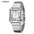 Foreign Trade Men's Stainless Steel Alloy Square Quartz Watch 30M Water Resistant Business Style Pointer Dial S9983G Wholesale