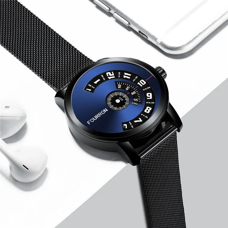 Fully Automatic Digital Quartz Men's Watch Non-Mechanical Korean-style Waterproof 10m Trendy Stainless Steel Band Alloy 10mm