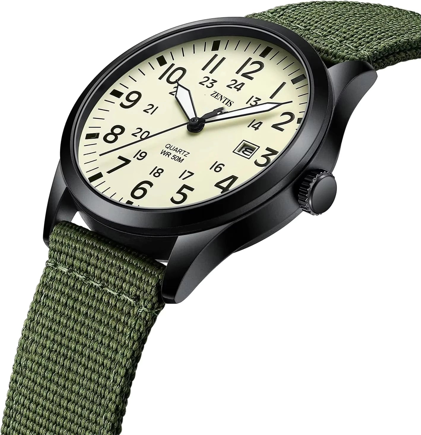 Mens Unisex Military Sport Alloy Case Nylon Strap Luminous Fashion Analog Quartz Watch