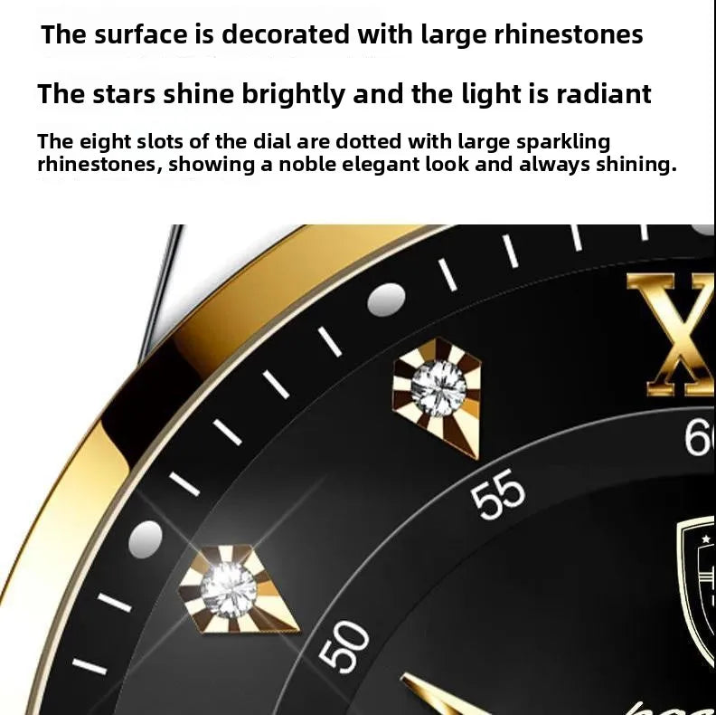New Luxury Waterproof Luminous Double Calendar Analog Pointer Men's Alloy Leather Band Ultra-thin Quartz Watch Sapphire Crystal