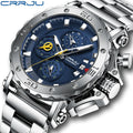 Men's Watch Alloy Case Solid Stainless Steel Band Pearl Quartz Movement Analog Extra-Large Dial Water Resistant 30M
