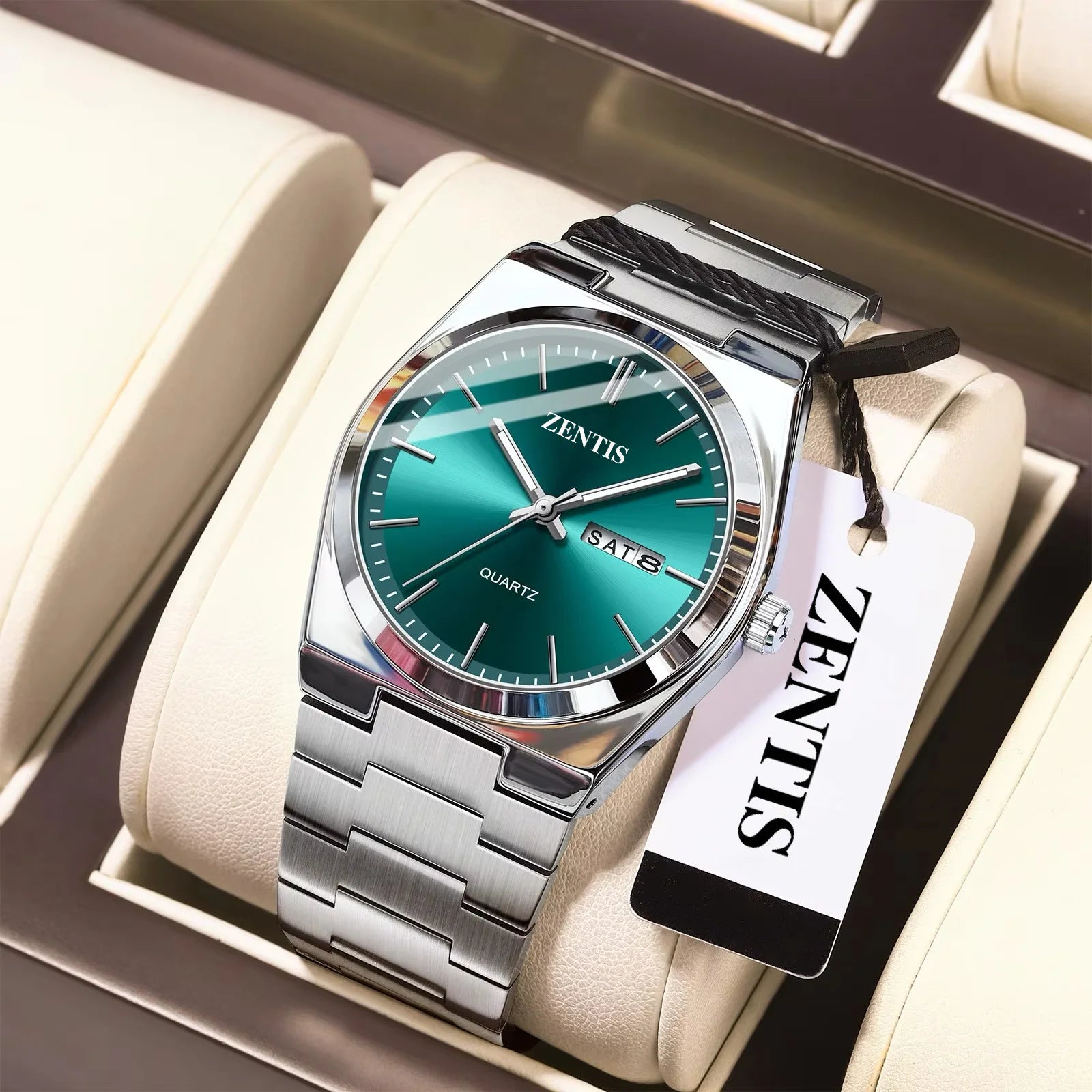For New Lightweight Men's Alloy Case 5mm Stainless Steel Strap 50m Water Resistant Luminous Quartz Business Wristwatch 930