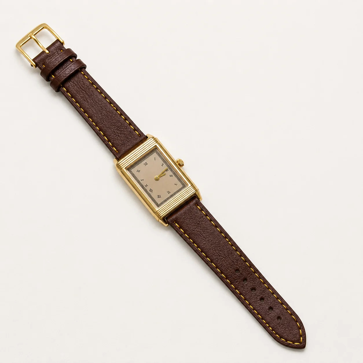 OEM Custom Logo Men's Quartz Watch Rectangle Alloy Case Glass PU Leather Strap Wholesale for Business Casual Wear