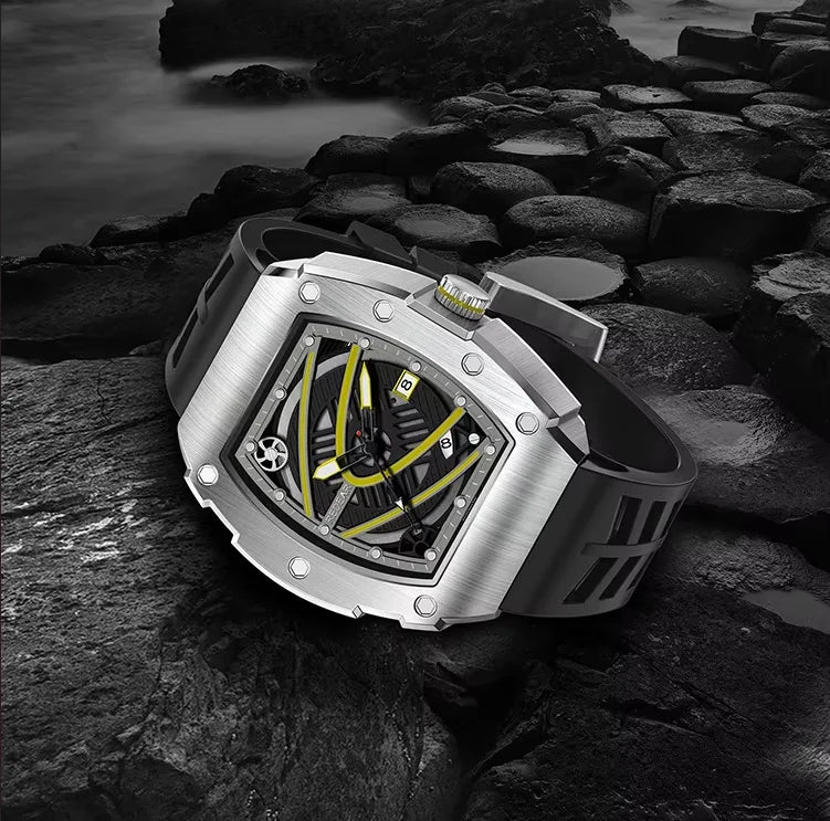 Custom High-end Men's Mechanical Watch Japan MIYOTA Citizen Movement 50m Water Resistant Stainless Steel Luminous Silicone 45mm
