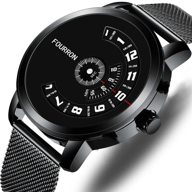 Fully Automatic Digital Quartz Men's Watch Non-Mechanical Korean-style Waterproof 10m Trendy Stainless Steel Band Alloy 10mm