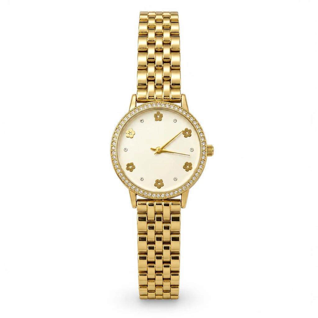 OEM Women's Alloy Strap Quartz Watch Custom Logo Luxury Fashion Watch Glass Dial Splash Resistant Stainless Steel Buckle