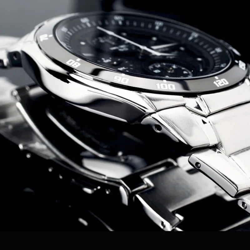New Cross-Border Men's Sports Six-Hand Luminous 100m Water Resistant Stainless Steel Watch Exercise Quartz 43mm 10mm Case