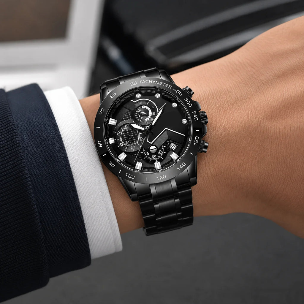 Factory-Supported Stainless Steel Watch Customization Small-Lot OEM/ODM Logo Quartz Fashion Men's Timepieces 44mm Pointer Dial