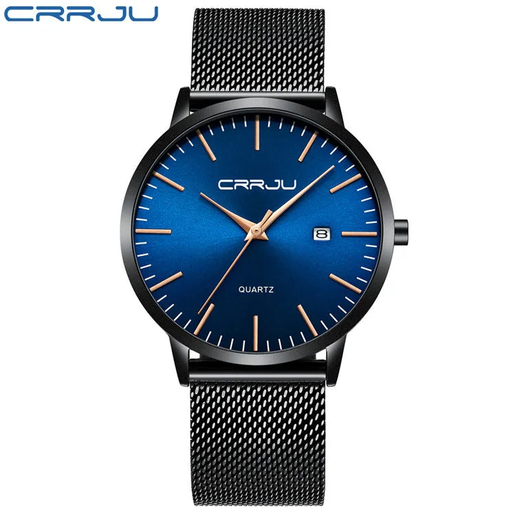 Men's Casual Quartz Alloy Acrylic Band Watch 30M Water Resistant Ultra-Thin Calendar Personalized New Student