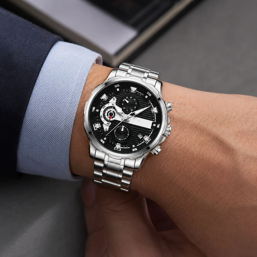 Multifunctional Best-selling Diamond-pattern Mens Watch; High-end Luminous Waterproof Quartz Watch Alloy 10mm Pointer Stainless