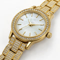 OEM Custom Logo Women's Quartz Analog Glass Dial Round Alloy Case Metal Strap Fashion Wholesale Watch for Ladies