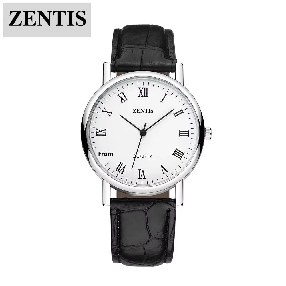 Eco-Friendly Leather Band Alloy Case 9mm Thickness Men's Quartz Watch Advanced Sense Wholesale Decorative Simple Pointer Dial