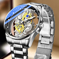Double-Sided Transparent Hollow-Out Fully Automatic Men's Quartz Watch Stainless Steel 42mm 10mm Luminous Waterproof TikTok New