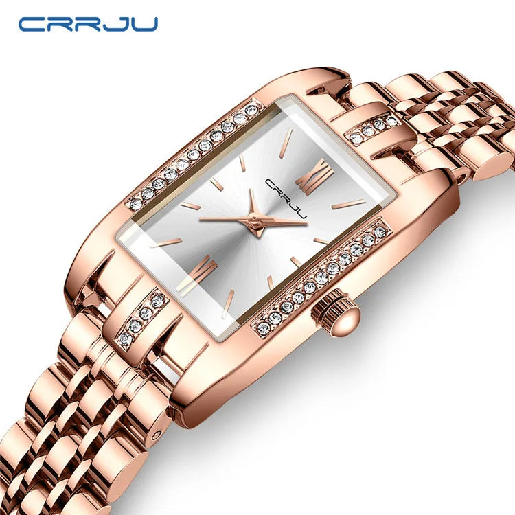 Pearl Quartz Movement Analog Acrylic Band Alloy Square Watch Diamond Accents Water Resistant Fashion Casual Unisex Timepiece
