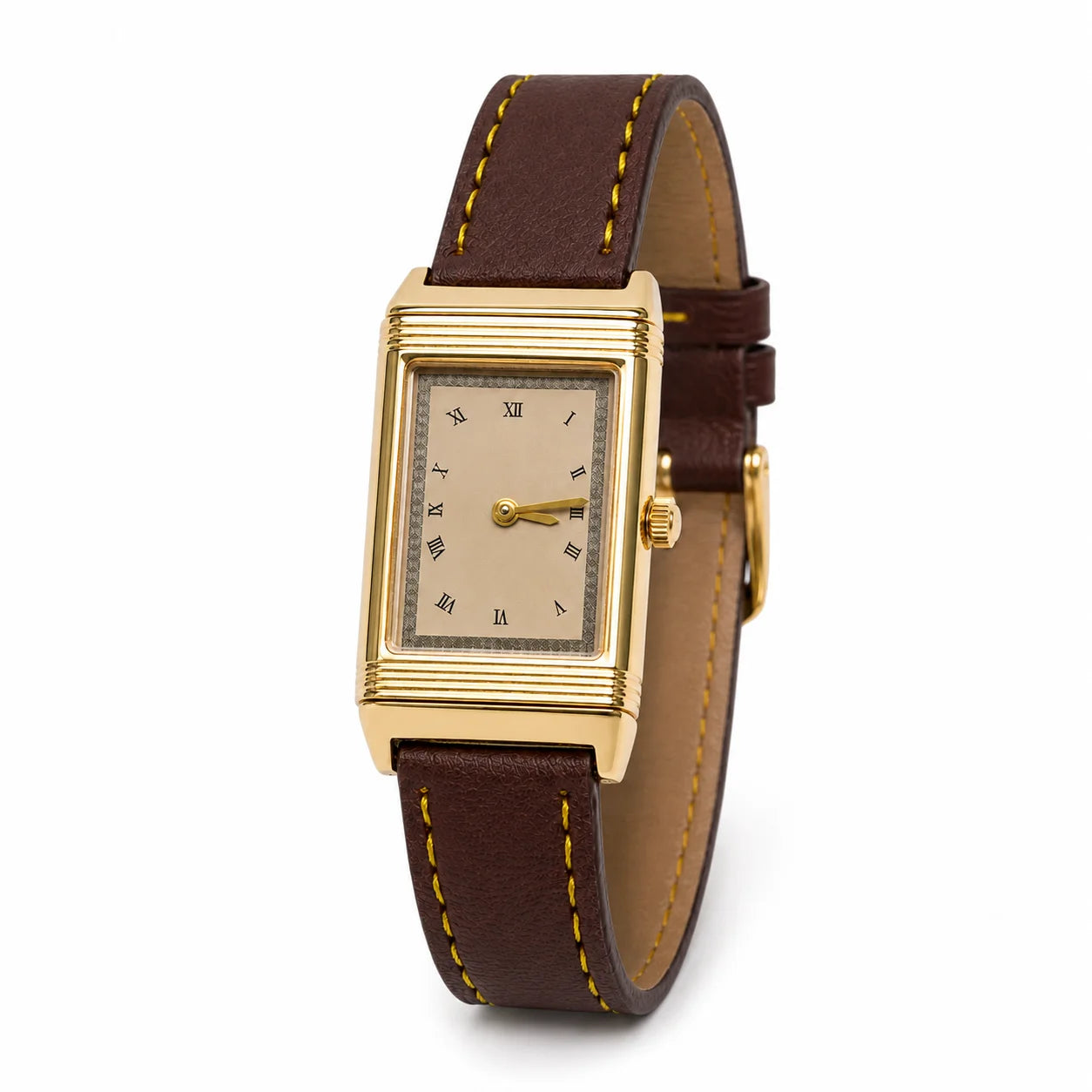 OEM Custom Logo Men's Quartz Watch Rectangle Alloy Case Glass PU Leather Strap Wholesale for Business Casual Wear